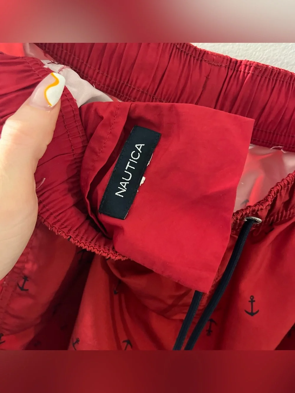 Nautica Red Swim Trunks Bathing Suit Bottoms
